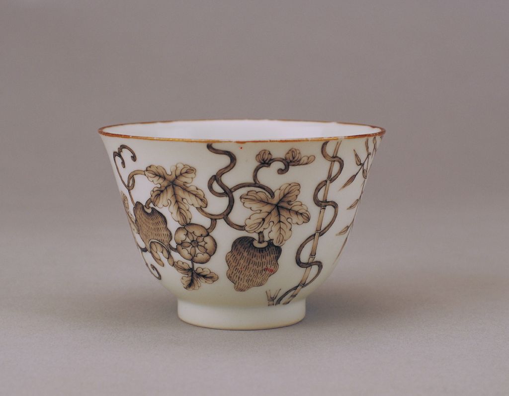 图片[1]-Ink Colorful Melon Pattern Cup-China Archive